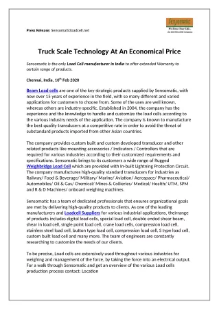 Truck Scale Technology At An Economical Price