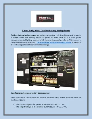 a brief study about outdoor battery backup power