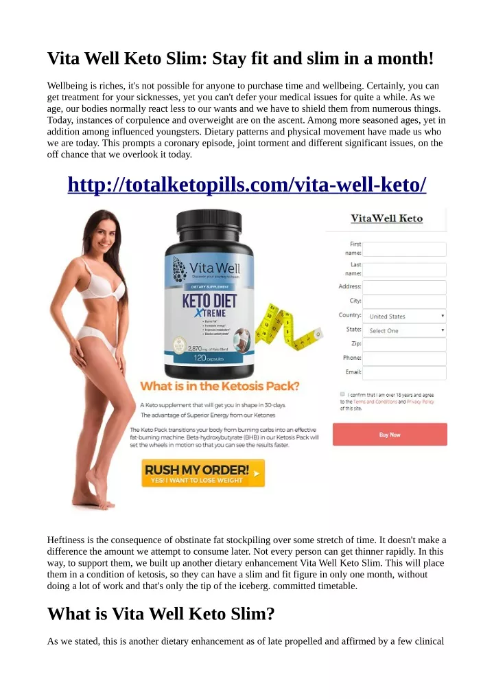 vita well keto slim stay fit and slim in a month