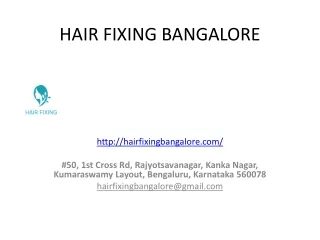 Non Surgical Hair Transplant in Bangalore