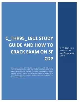 C_THR95_1911 STUDY GUIDE AND HOW TO CRACK EXAM ON SF CDP
