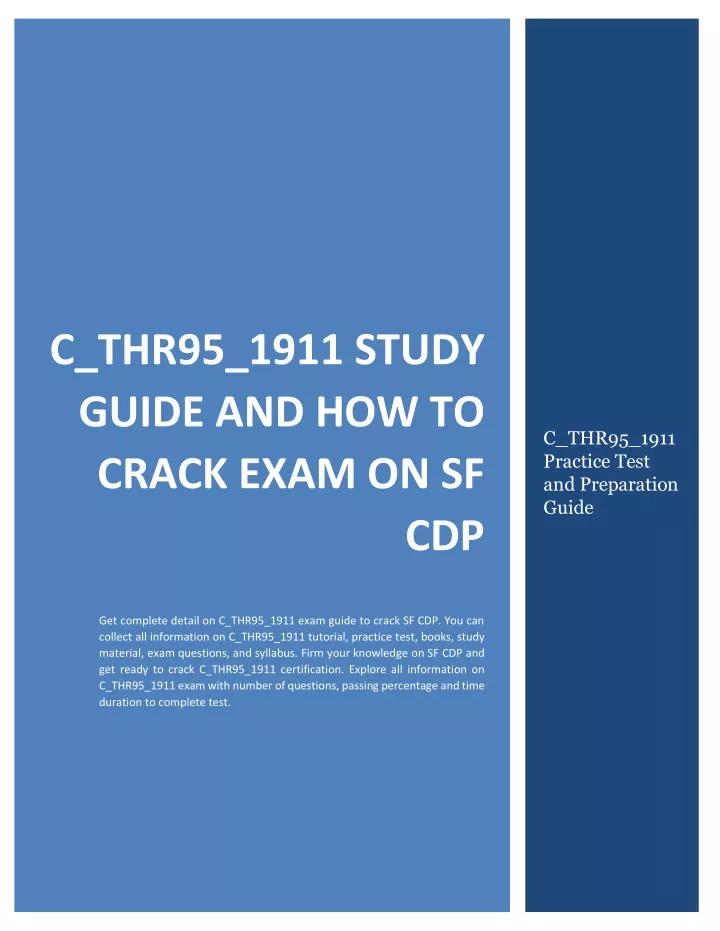 c thr95 1911 study guide and how to crack exam