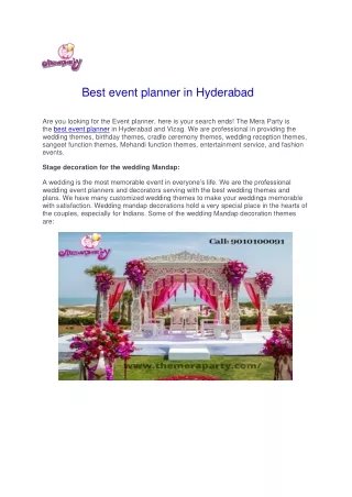 Best event planner in Hyderabad and Vizag