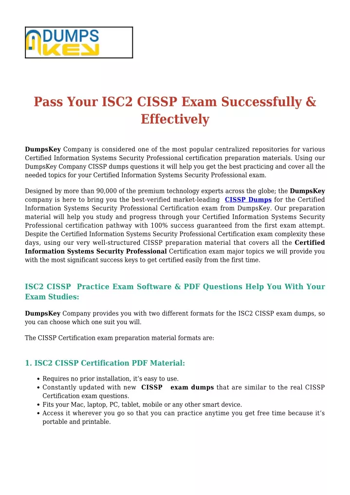 pass your isc2 cissp exam successfully effectively