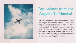 Top Airlines from Los Angeles To Mumbai