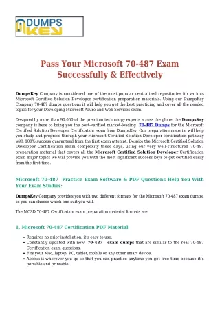 Microsoft 70-487 [2020] Exam Dumps - Success Secret