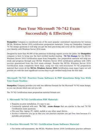 Microsoft 70-742 [2020] Exam Dumps - Success Secret