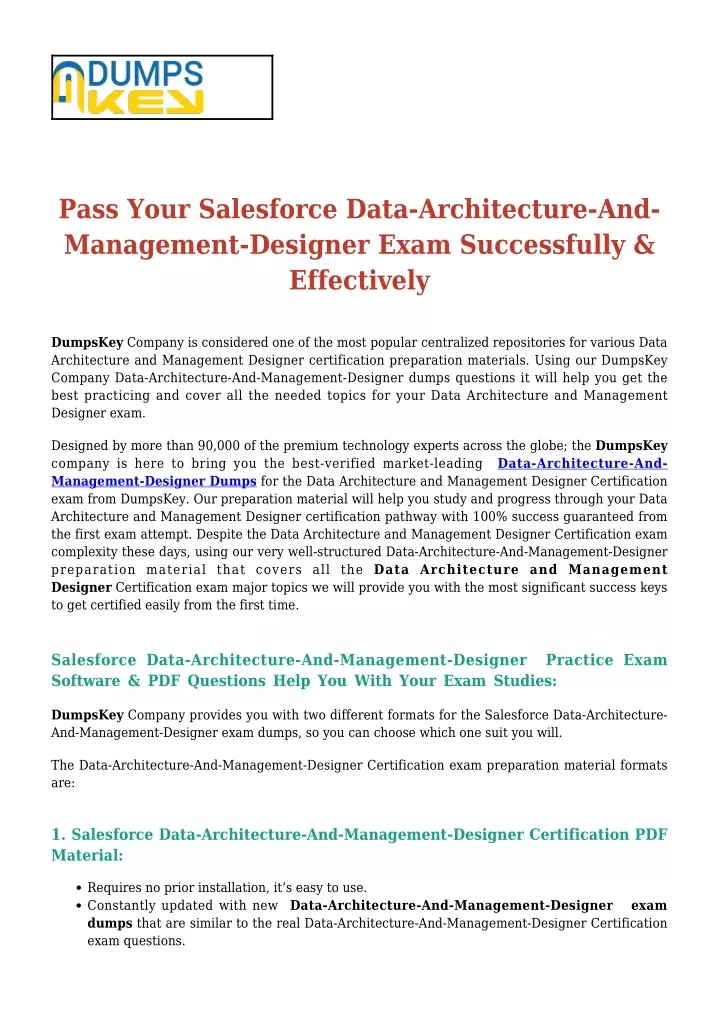 pass your salesforce data architecture