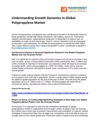 UNDERSTANDING GROWTH DYNAMICS IN GLOBAL POLYPROPYLENE MARKET