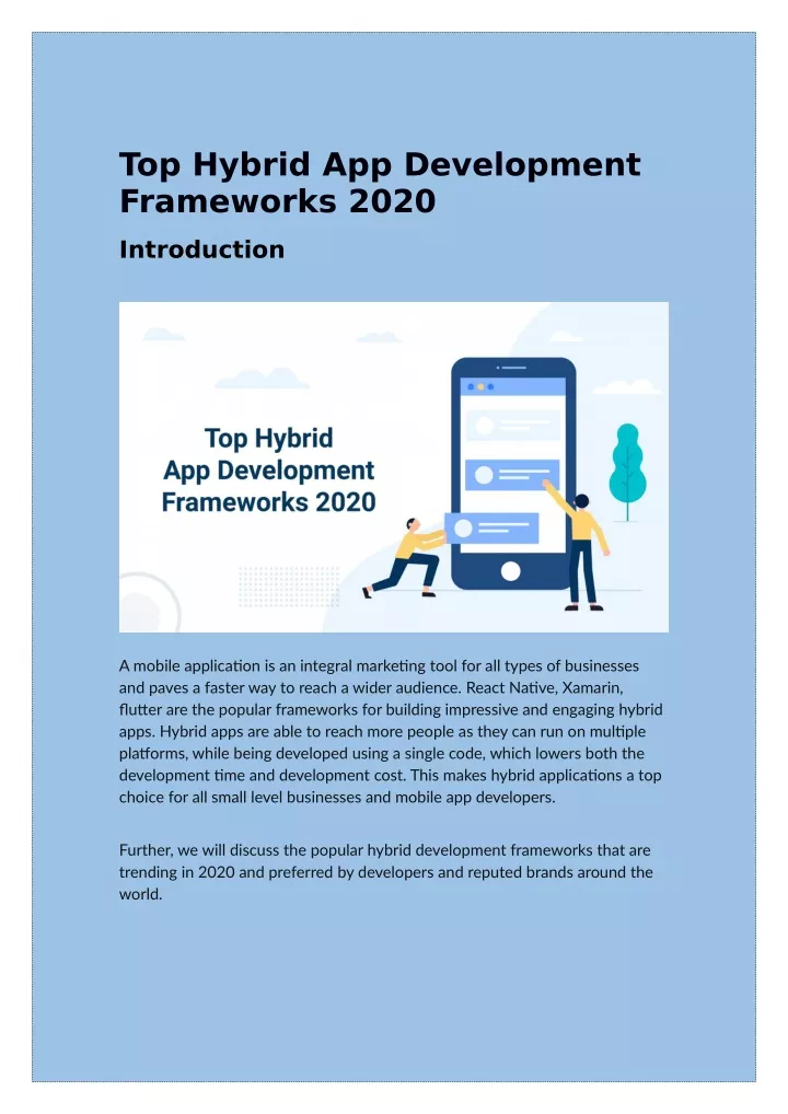 top hybrid app development frameworks 2020
