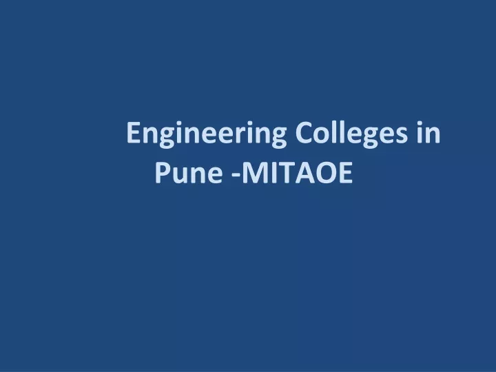 top engineering colleges in pune mitaoe