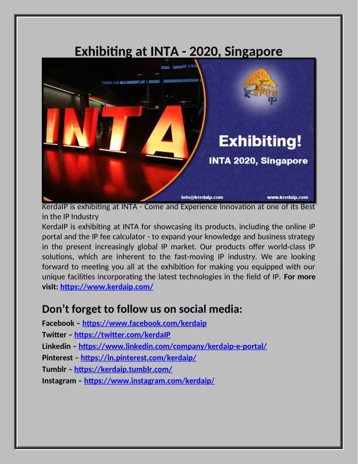 exhibiting at inta 2020 singapore