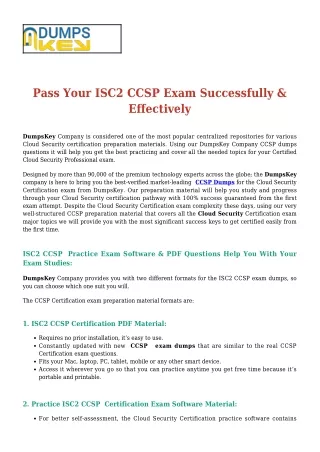 ISC2 CCSP [2020] Exam Dumps - Success Secret