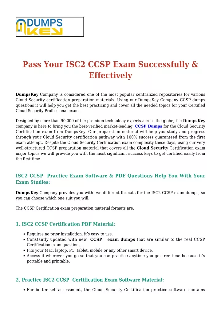 pass your isc2 ccsp exam successfully effectively