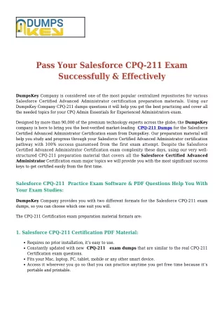 Salesforce CPQ-211 [2020] Exam Dumps - Success Secret
