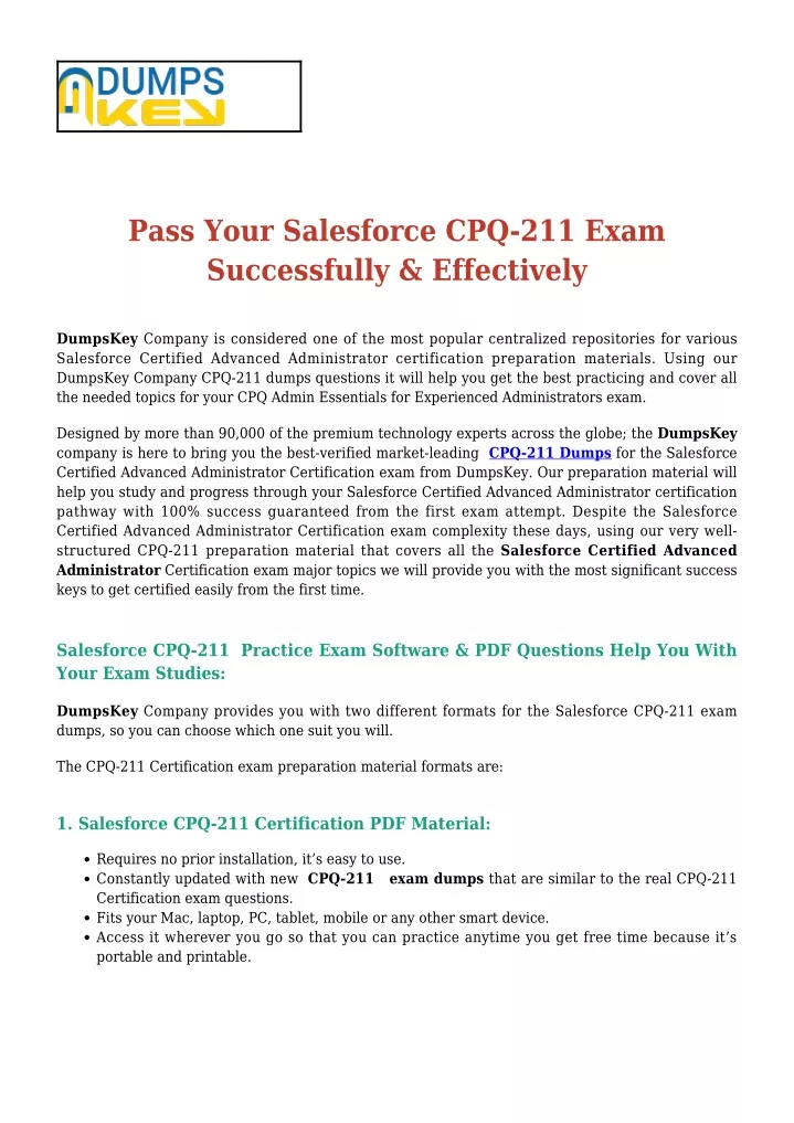 pass your salesforce cpq 211 exam successfully