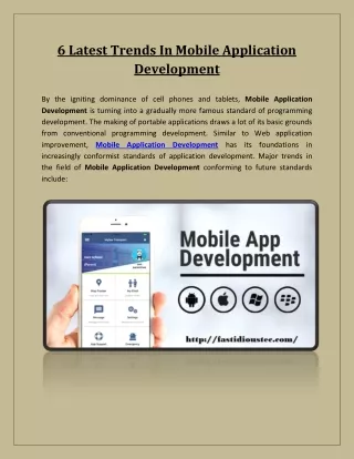 6 Latest Trends In Mobile Application Development