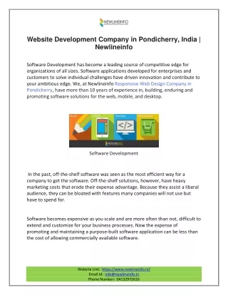 Website Development Company in Pondicherry, India | Newlineinfo