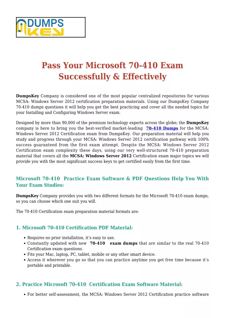 pass your microsoft 70 410 exam successfully