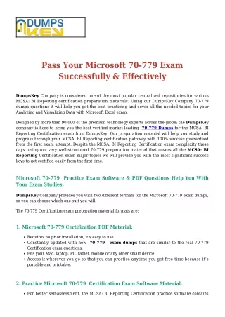 Buy Microsoft 70-779 [2020] Exam Dumps - Secret To Pass