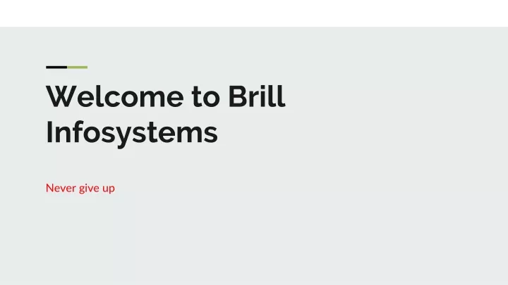 welcome to brill infosystems