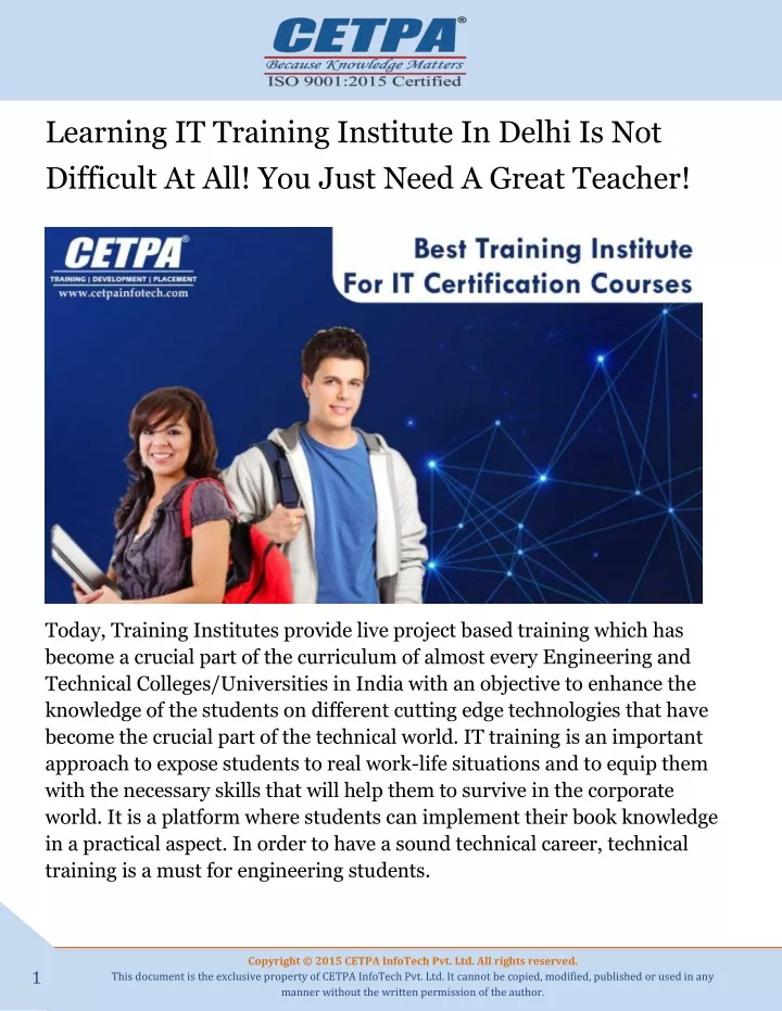 learning it training institute in delhi
