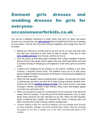 Eminent girls dresses and wedding dresses for girls for everyone occasionwearforkids.co.uk