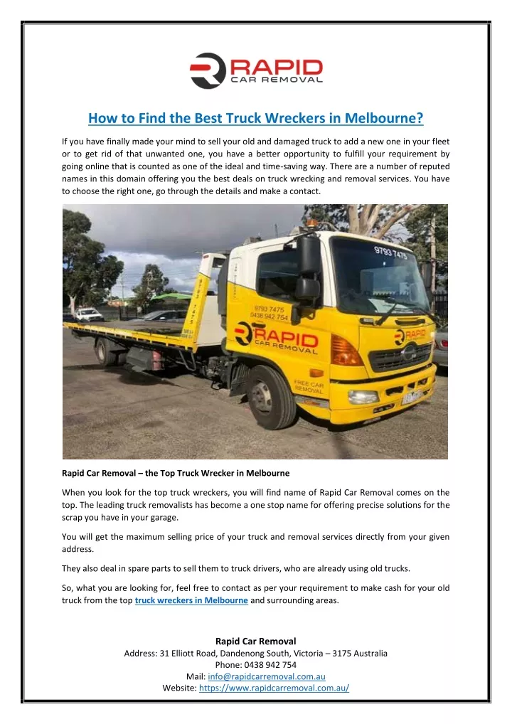 how to find the best truck wreckers in melbourne