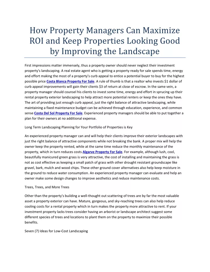 how property managers can maximize roi and keep