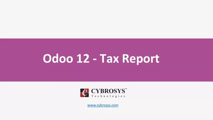 odoo 12 tax report