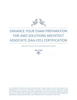 Enhance your Preparation for AWS Solutions Architect Associate (SAA-C01) Certification