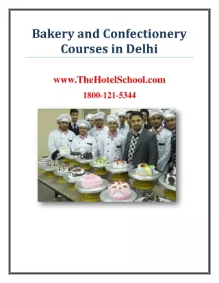 Bakery and Confectionery Courses in Delhi