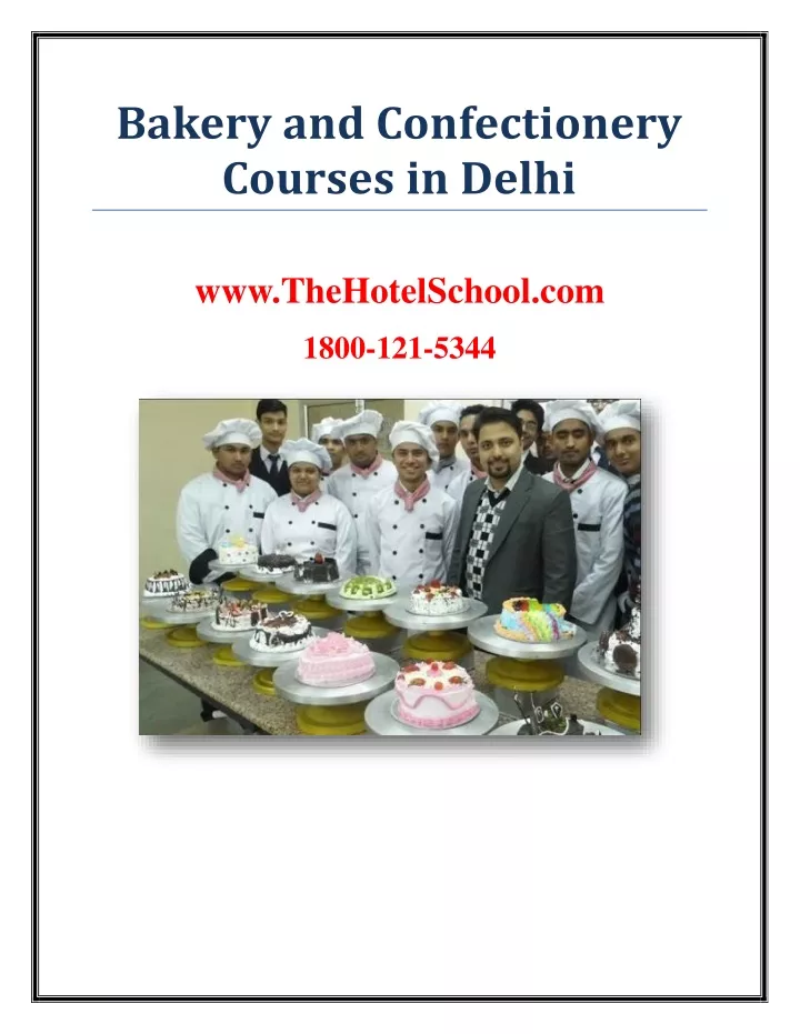 bakery and confectionery courses in delhi