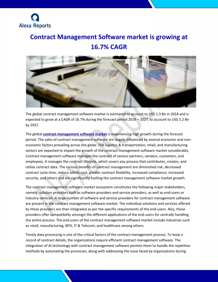 contract management software market is growing