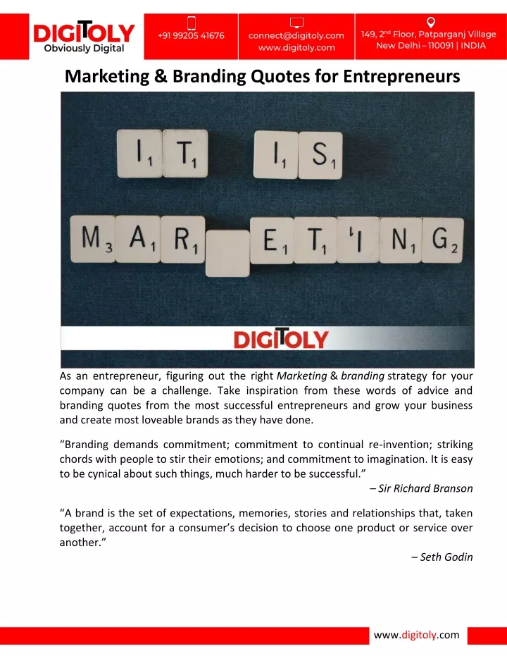 marketing branding quotes for entrepreneurs