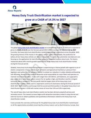 Heavy Duty Truck Electrification Market to 2027