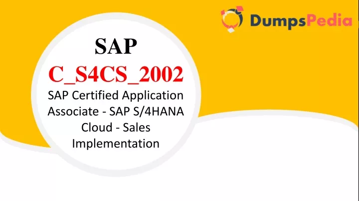 sap c s4cs 2002 sap certified application