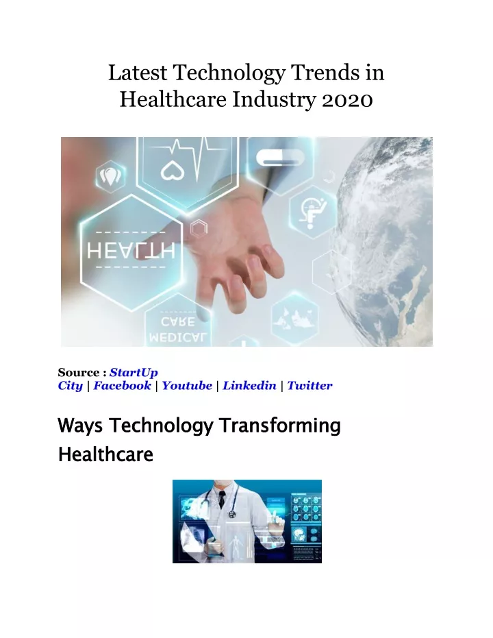 latest technology trends in healthcare industry
