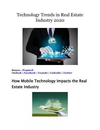 Technology Trends in Real Estate Industry