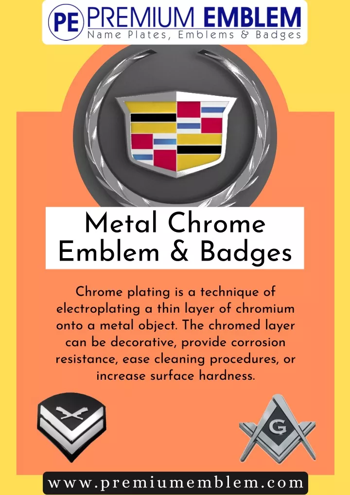 metal chrome emblem badges