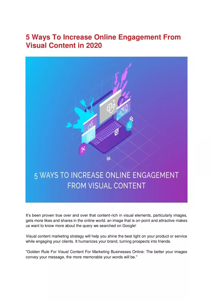 5 ways to increase online engagement from visual