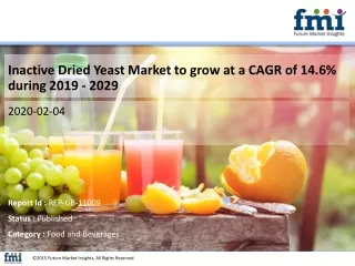 Inactive Dried Yeast Market to grow at a CAGR of 14.6% during 2019 - 2029