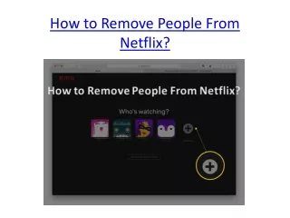 How to Remove People From Netflix?
