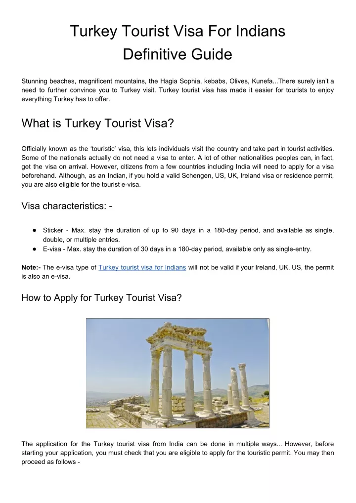 turkey tourist visa for indians definitive guide