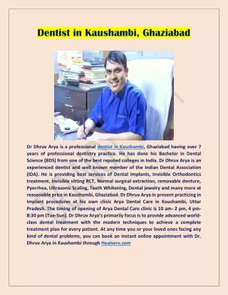 Leading Dentist in Kaushambi, Ghaziabad  | HealServ