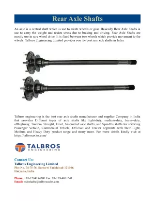 Rear Axle Shafts