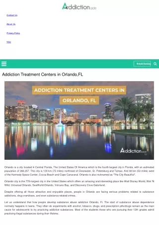 Addiction Treatment Centers in Orlando,FL | Addiction Aide Center