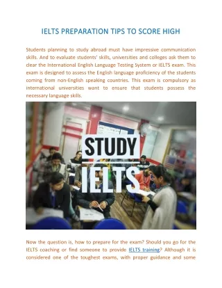 IELTS Preparation Tips to Score High