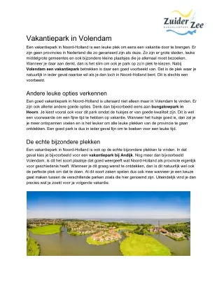 vakantiepark in volendam