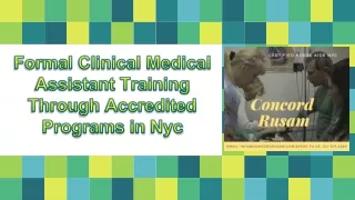 Formal Clinical Medical Assistant Training Through Accredited Programs